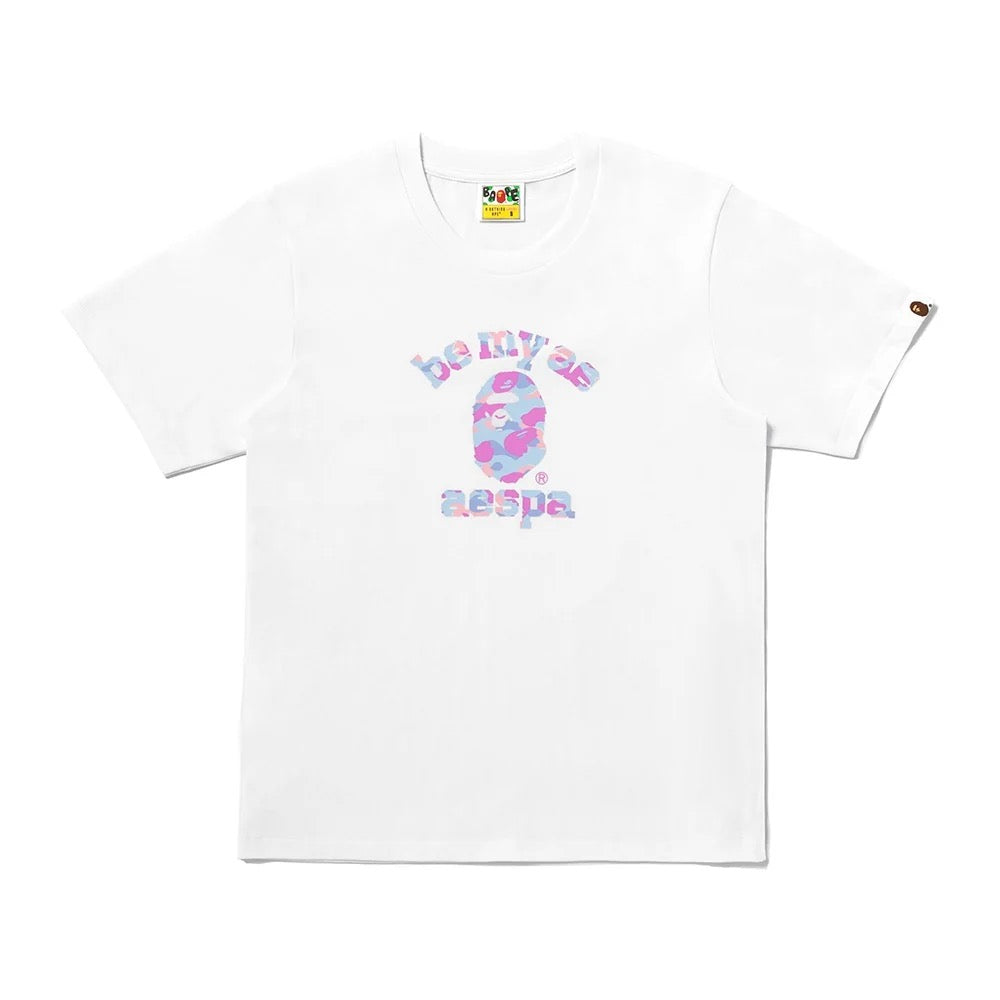 AESPA X BAPE - COLLEGE RELAXED FIT T-SHIRT WHITE