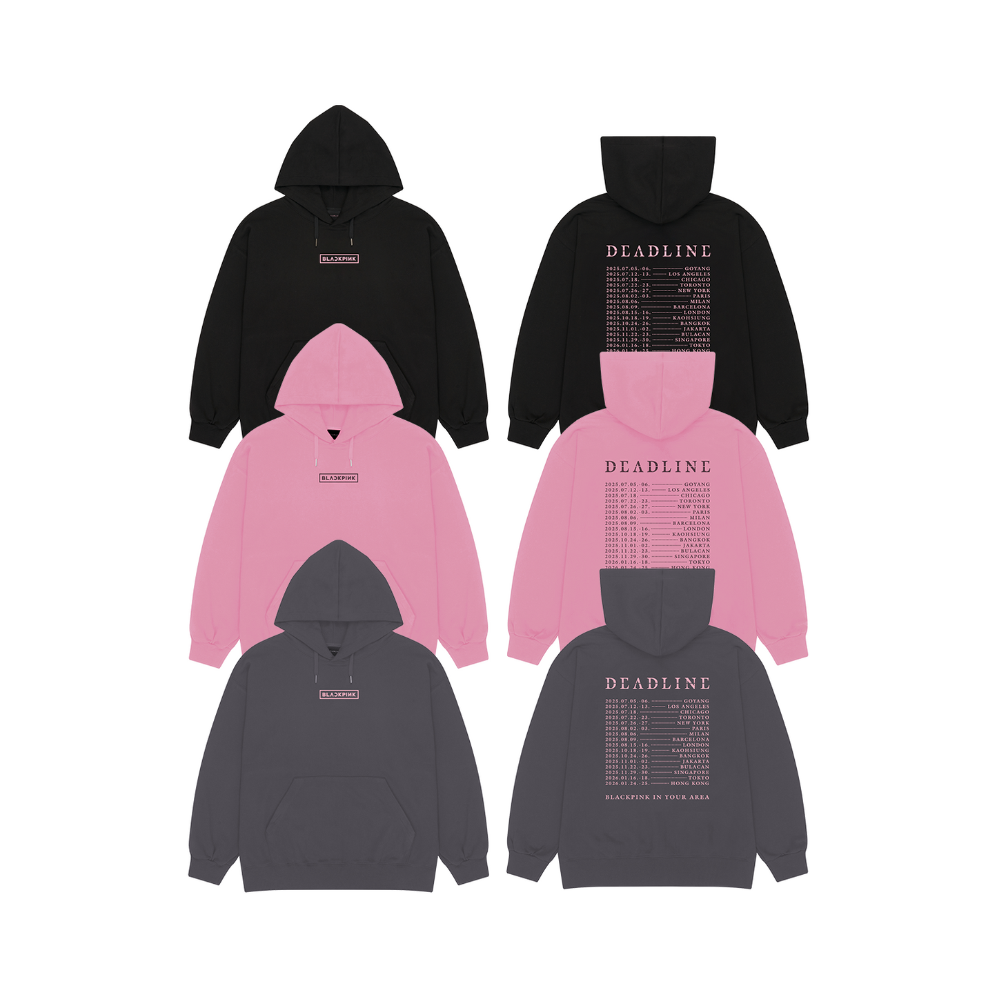 BLACKPINK - WORLD TOUR DEADLINE OFFICIAL MERCH BLACKPINK TOUR HOODIE
