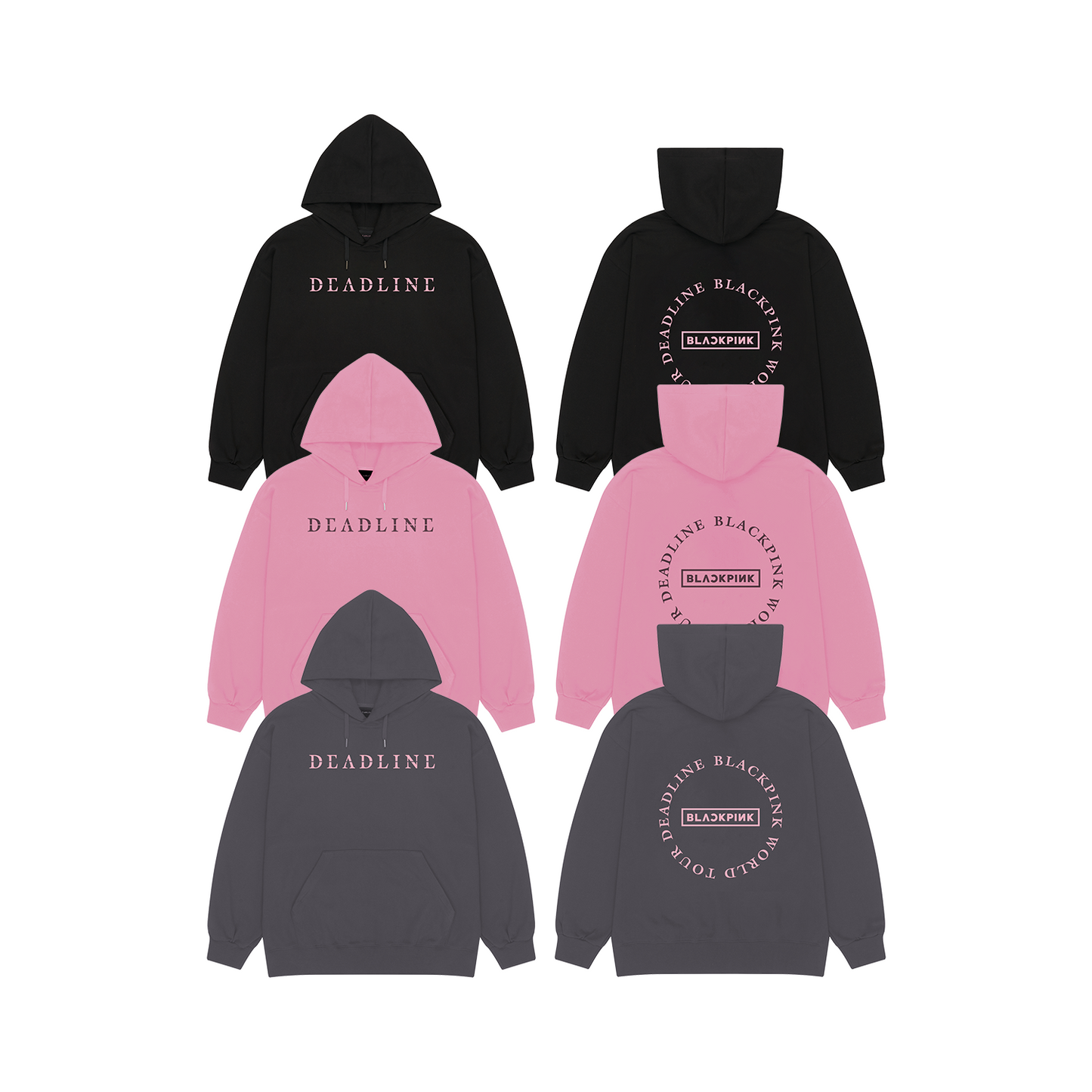 BLACKPINK - WORLD TOUR DEADLINE OFFICIAL MERCH BLACKPINK ROUND LOGO HOODIE