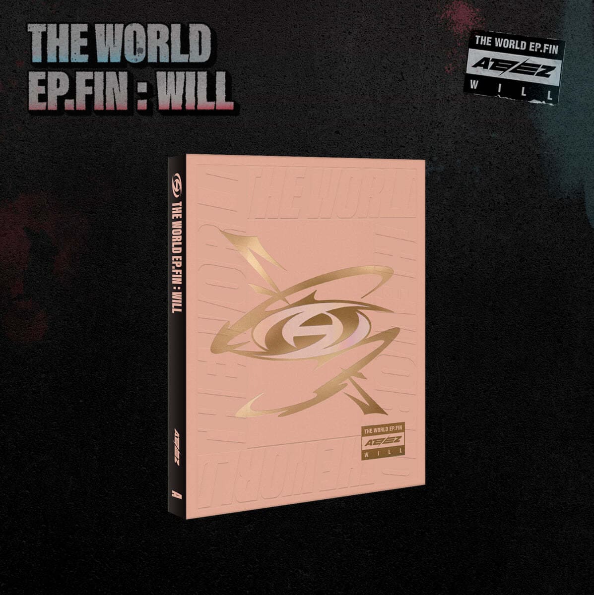 ATEEZ 2nd Full Album THE WORLD EP.FIN : WILL (A version) with Photobook, Sticker, Postcard, Photocards.