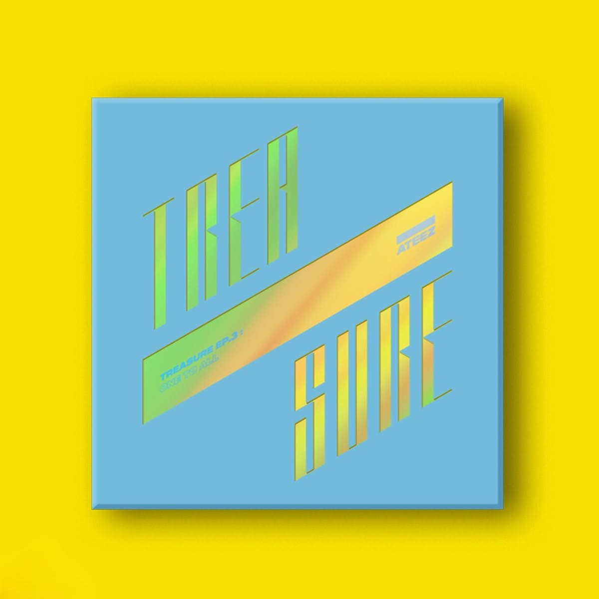 ATEEZ 3rd Mini Album TREASURE EP.3 : One To All (Wave version) with Photo booklet, Sticker, Folding poster, Postcards, Photocards, Polaroid.