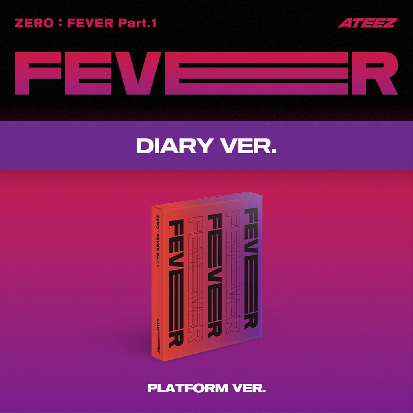 ATEEZ 5th Mini Album ZERO : FEVER Part.1 Platform version (DIARY version) with Photocard, Image card.