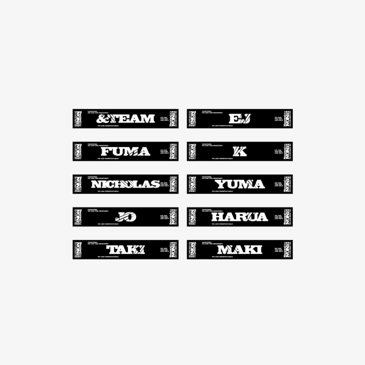 &TEAM - CONCERT TOUR SECOND TO NONE OFFICIAL MERCH SLOGAN TOWEL