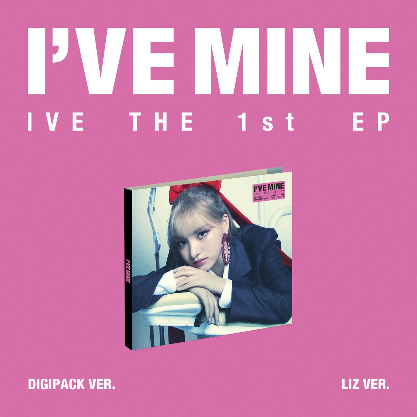 IVE 1st EP Album I’VE MINE DIGIPACK VER. (LIZ VER.) with Photobook, CD-R, Photocard, Mini folded poster.