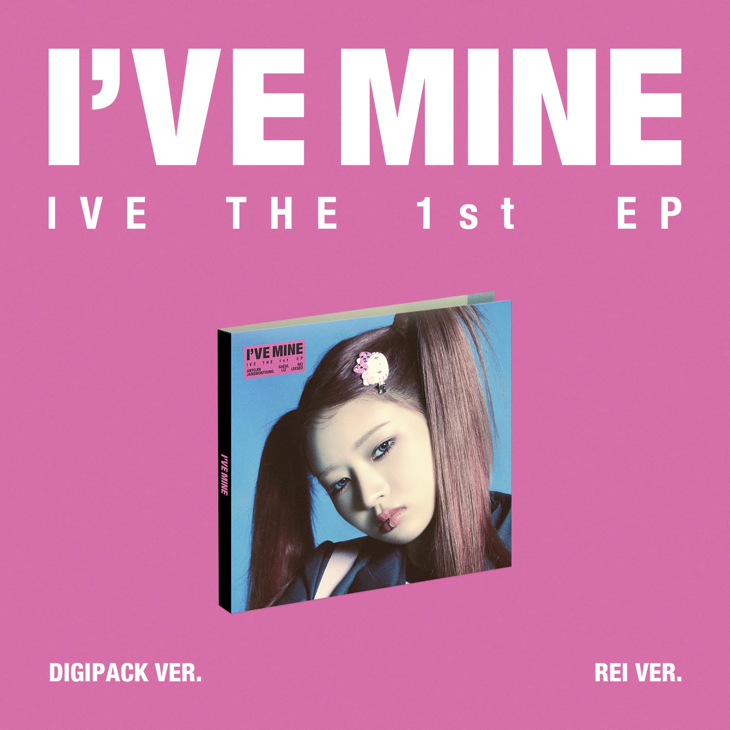 IVE 1st EP Album I’VE MINE DIGIPACK VER. (REI VER.) with Photobook, CD-R, Photocard, Mini folded poster.