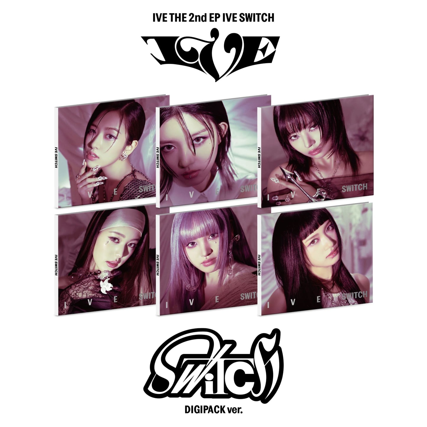 IVE 2nd EP Album IVE SWITCH DIGIPACK VER. (ANYUJIN / GAEUL / REI / JANGWONYOUNG / LIZ / LEESEO VER.) with Photobook, CD-R, Photocard, Mini folded poster.