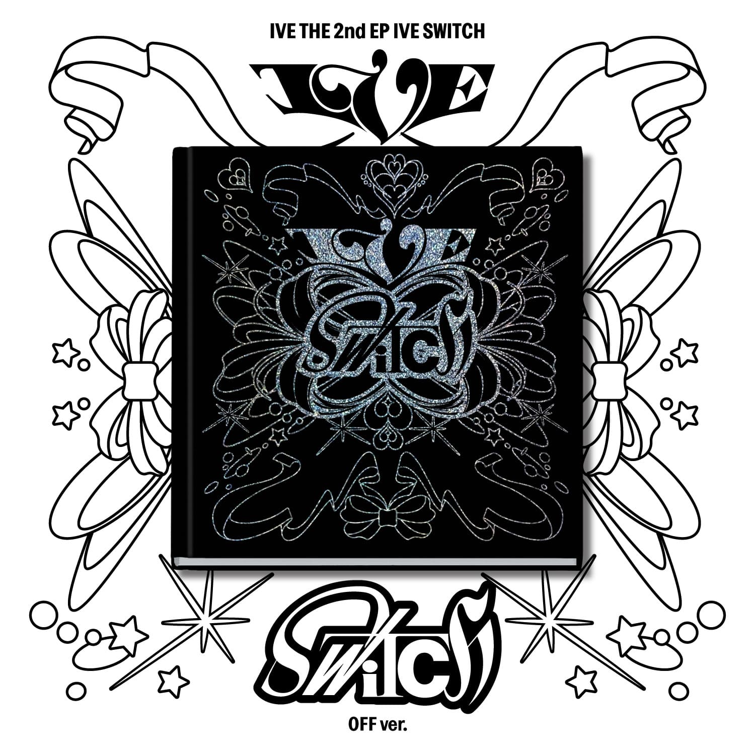 IVE 2nd EP Album IVE SWITCH (OFF VER.) with Photobook, Photocard, CD-R, Folded heart card, Lenticular photocard, Folded poster.