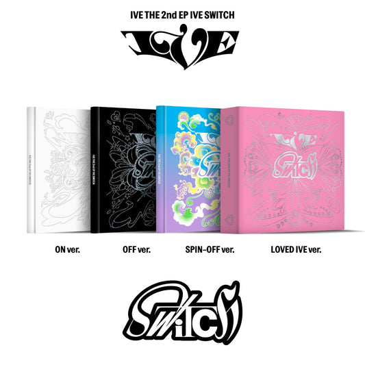 IVE 2nd EP Album IVE SWITCH (ON / OFF / SPIN-OFF / LOVED IVE VER.) with Photobook, Photocard, CD-R, Folded heart card, Lenticular photocard, Folded poster.