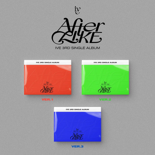 IVE 3rd Single Album AFTER LIKE (VER.1 / VER.2. VER.3) with Photobook, CD-R, Photocard, Postcard.