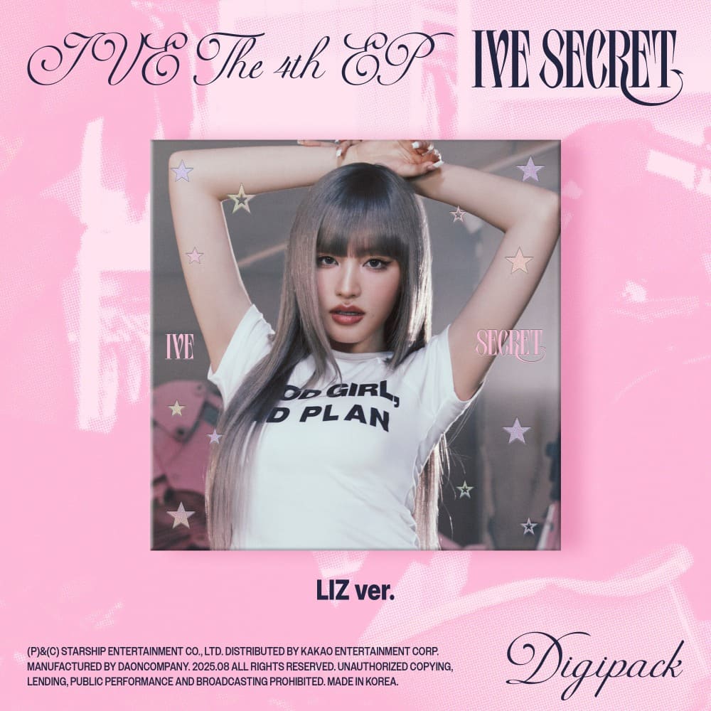 IVE 4th EP Album IVE SECRET DIGIPACK VER. (LIZ VER.) with Photobook, CD-R, Photocard, Mini folded poster.