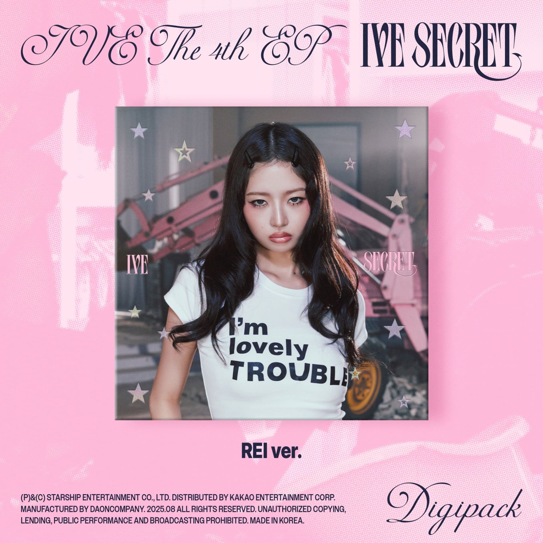IVE 4th EP Album IVE SECRET DIGIPACK VER. (REI VER.) with Photobook, CD-R, Photocard, Mini folded poster.