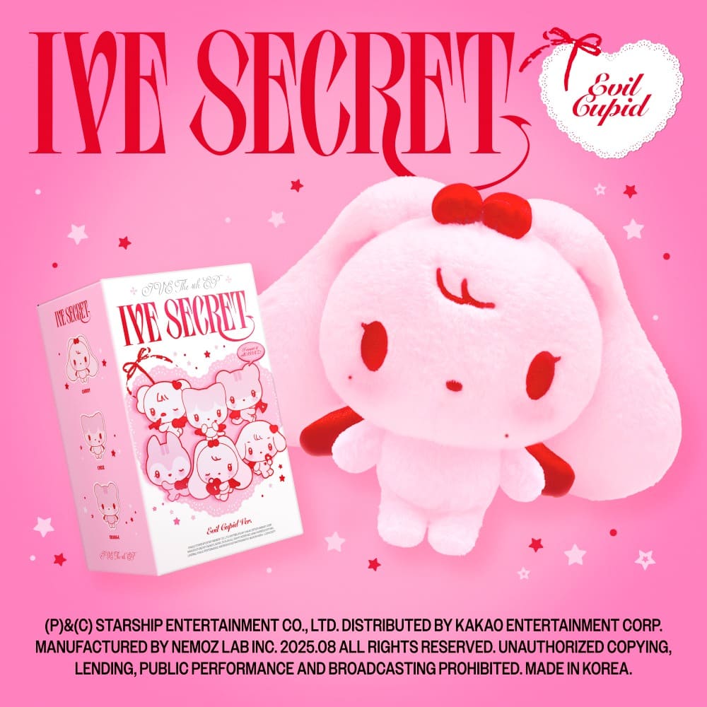 IVE 4th EP Album IVE SECRET EVIL CUPID VER. (GANGANJI / DAL-E / NAORI / CHERRY / CHEEZ / ERANG-E VER.) with MINIVE Keyring, Acrylic NFC Charm, Photocard.
