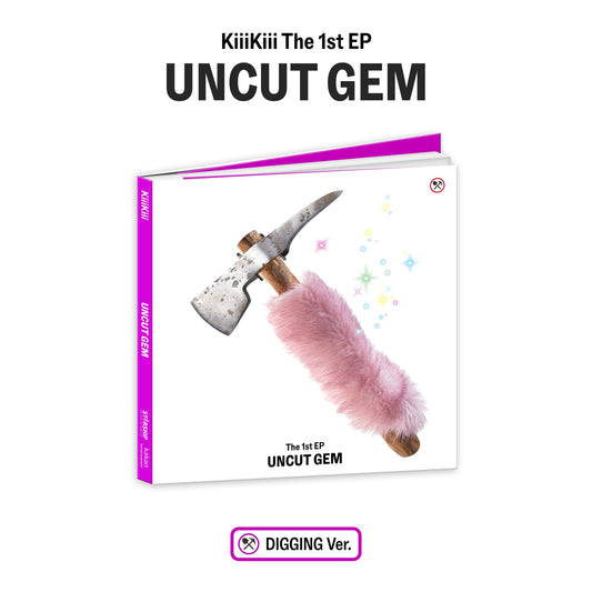 KIIIKIII 1st EP Album UNCUT GEM (DIGGING VER.) with Dust jacket, Photobook, CD-R, Photocard, Unit photocard.