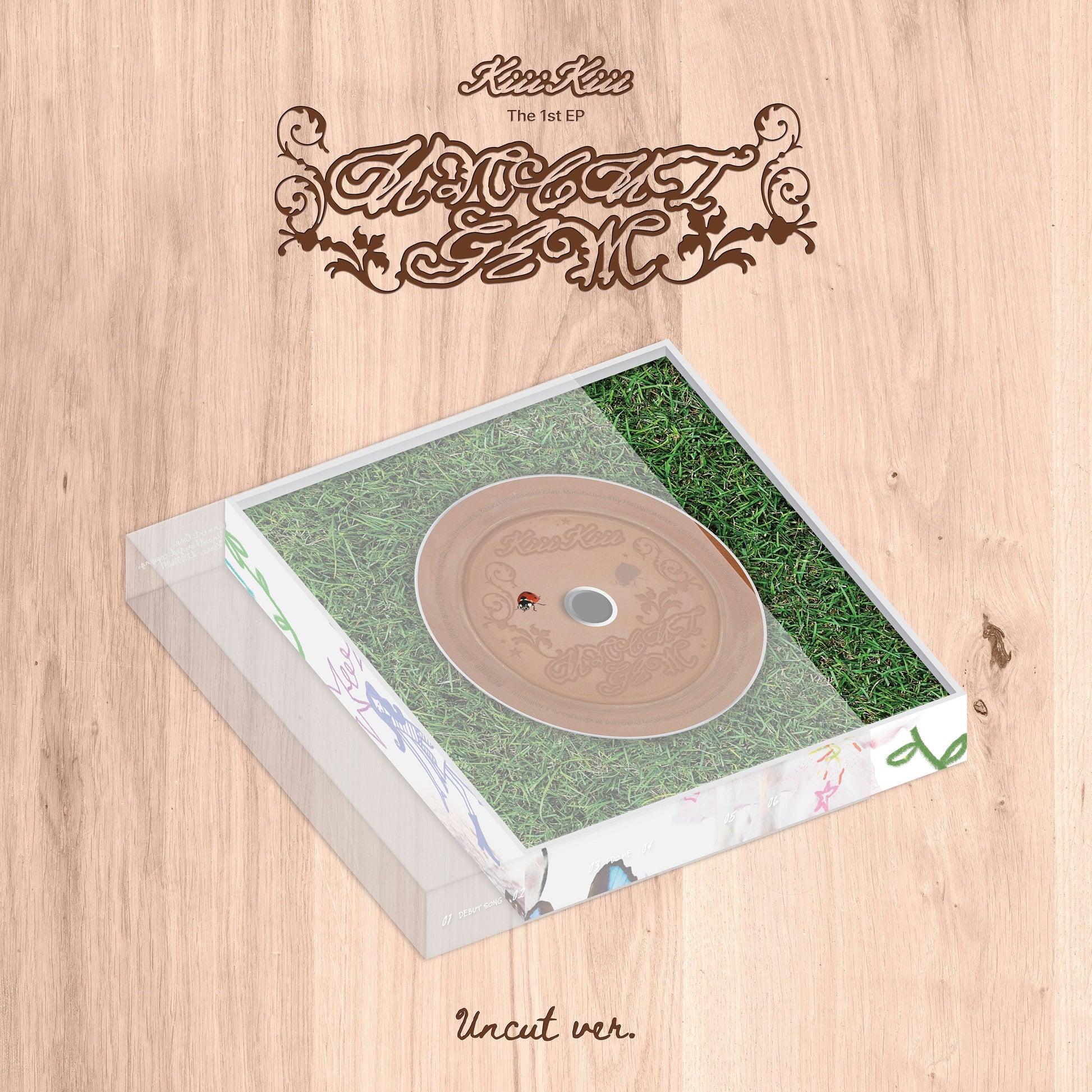 KIIIKIII 1st EP Album UNCUT GEM (UNCUT VER.) with Photobook, CD-R, Handkerchief, Photocard, Unit photocard.