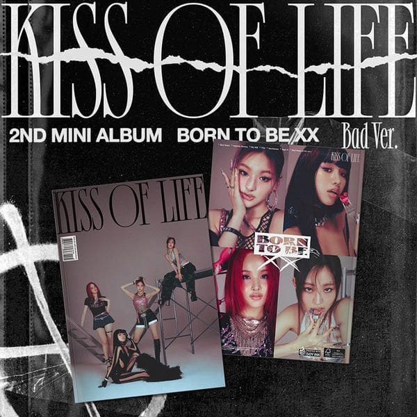 KISS OF LIFE 2nd Mini Album 'BORN TO BE XX' (BAD VER.) with Magazine, CD-R, Sticker, Photocards, Poster, Accordion folding not