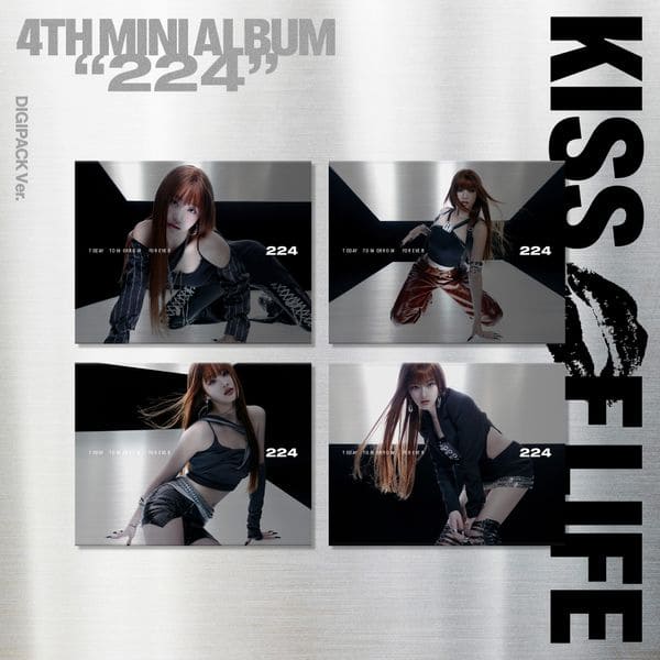 KISS OF LIFE 4th Mini Album '224' DIGIPACK VER. (JULIE / NATTY / BELLE / HANEUL VER.) with Package box, Photo postcard, Accordion booklet, MINI CD-R, Photocard, Envelope