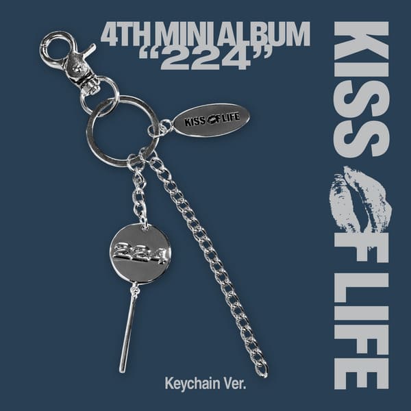 KISS OF LIFE 4th Mini Album '224' (Keychain ver.) with Package box, Metal Keychain, QR Card, Selfie photocard, Concept photocard, Credit paper, User guide.