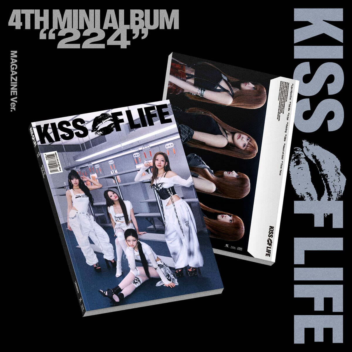 KISS OF LIFE 4th Mini Album '224' (Magazine ver.) with Booklet, Photocard, Unit photocard, CD-R, Sticker pack, Photo film.