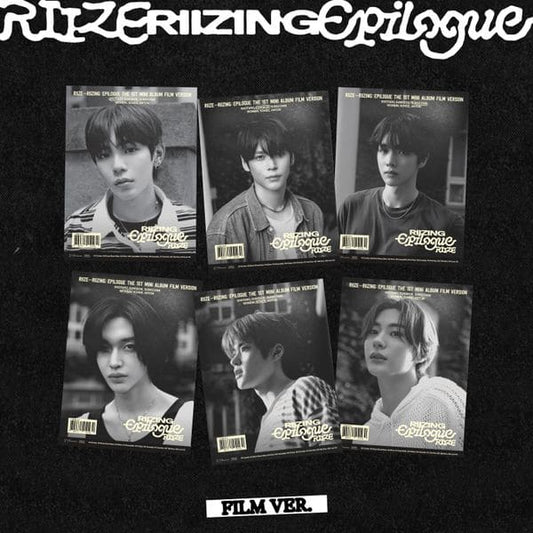RIIZE 1st Mini Album RIIZING : Epilogue FILM VER. (SHOTARO / EUNSEOK / SUNGCHAN / WONBIN / SOHEE / ANTON VER.) with Sequence film, Photo print, CD-R, Lyrics paper, Polaroid, Photocard.