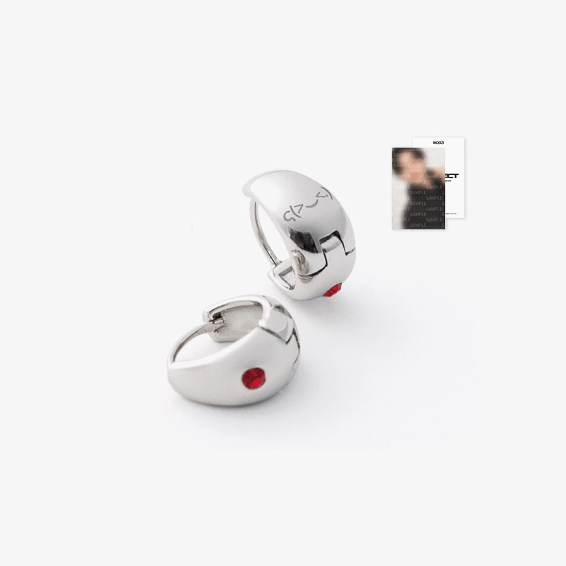 Seventeen 8th Anniversary Earrings Official MD WOOZI Earrings with Photocard.