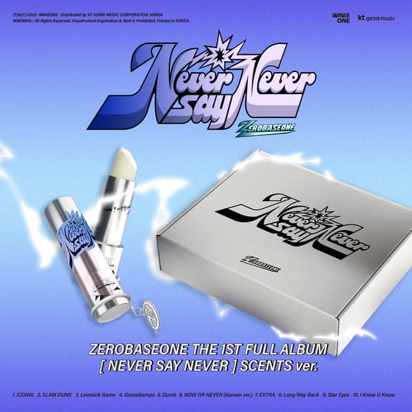 ZEROBASEONE 1st Full Album NEVER SAY NEVER SCENTS VER. (LIMITED) with SOLID PERFUME STICK, Metal charm, Photocards, QR Card.