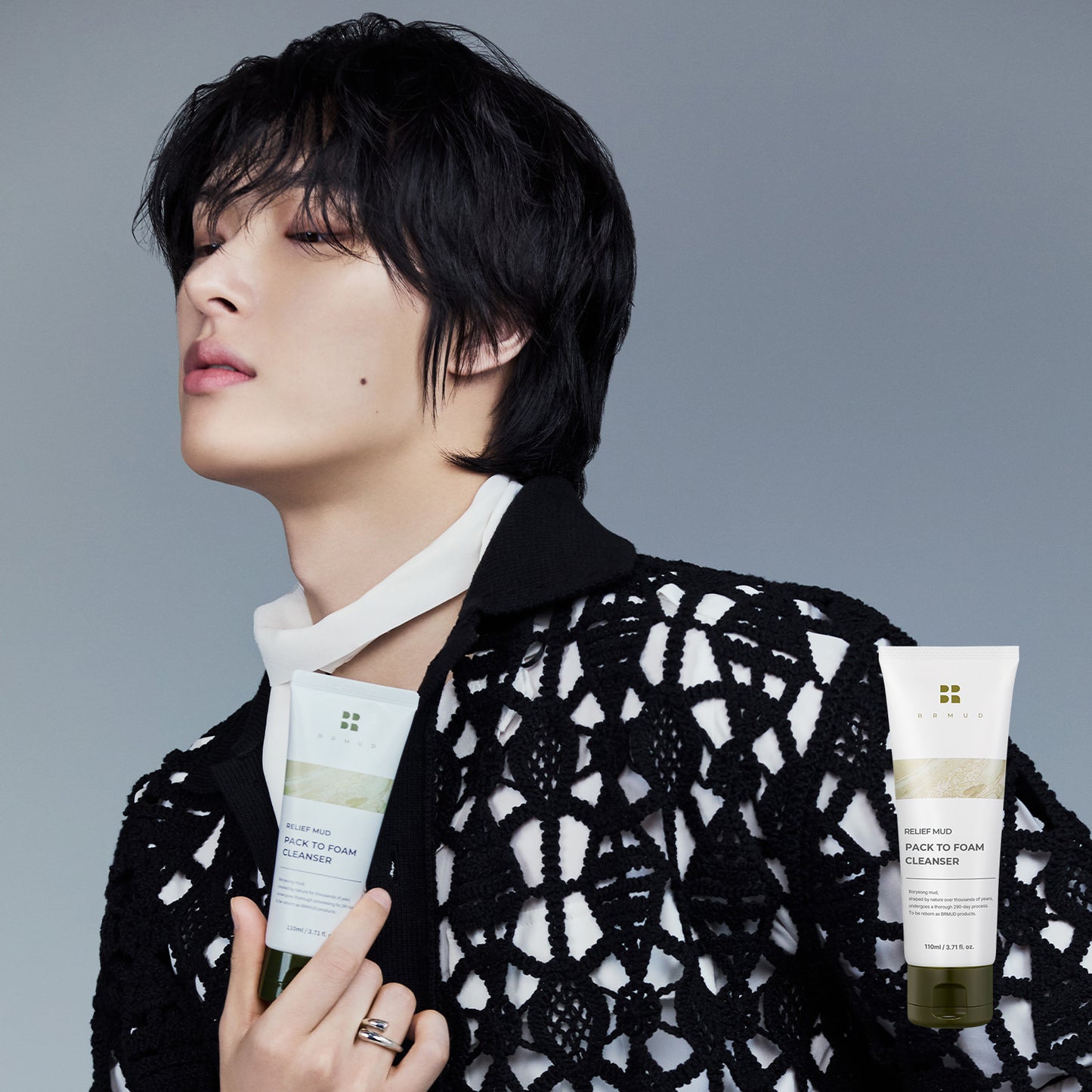 ATEEZ X BRMUD - BRMUD RELIEF MUD PACK TO FOAM CLEANSER 110ml