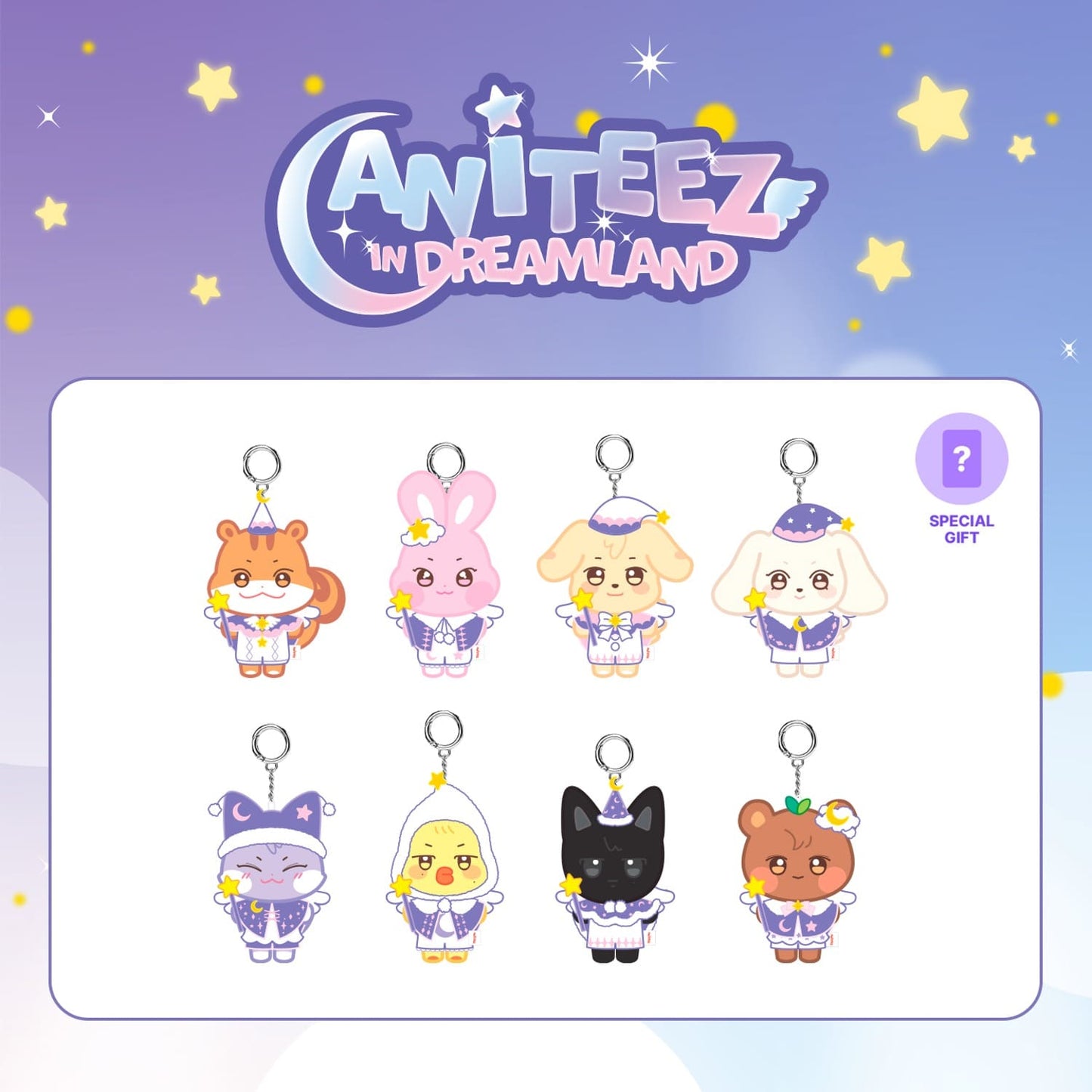 ATEEZ - ANITEEZ IN DREAMLAND OFFICIAL MERCH PLUSH KEYRING (GUARDIAN ANGEL VER.)