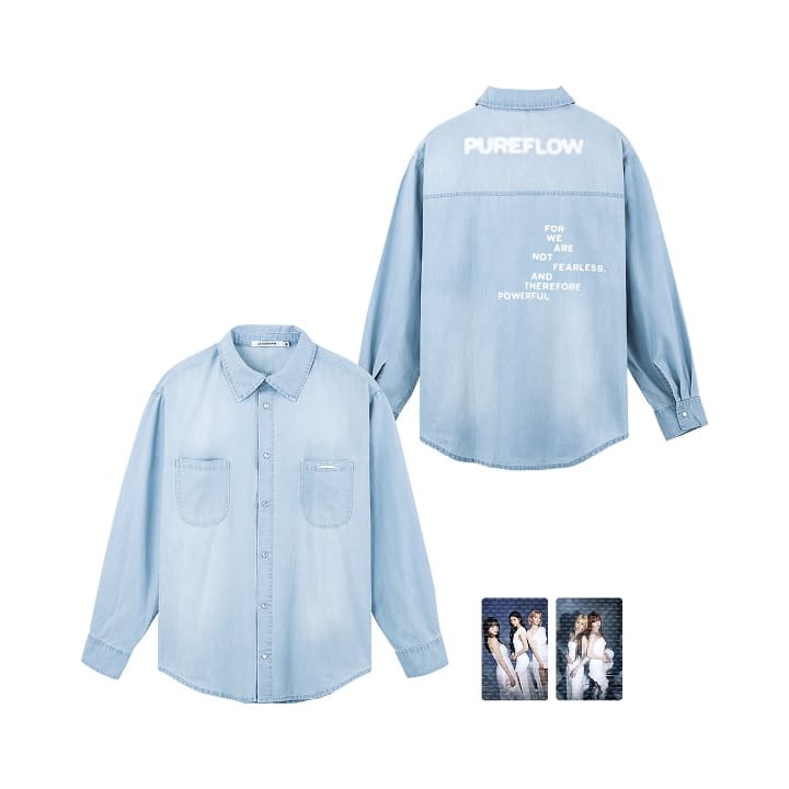 LE SSERAFIM - WORLD TOUR PUREFLOW IN JAPAN OFFICIAL MERCH DENIM SHIRT