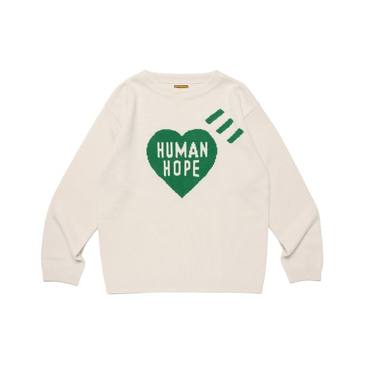 BTS J-HOPE X HUMAN MADE - HUMAN HOPE OFFICIAL MERCH HEART KNIT SWEATER