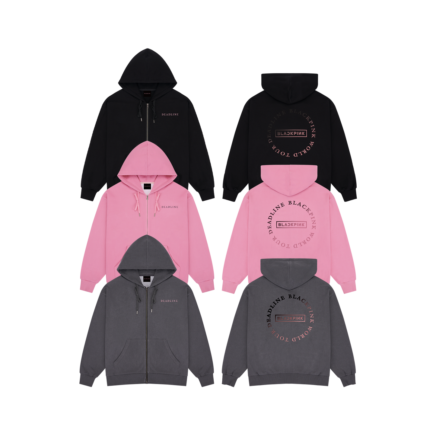 BLACKPINK - WORLD TOUR DEADLINE OFFICIAL MERCH BLACKPINK HEAT REACTIVE ZIP-UP HOODIE