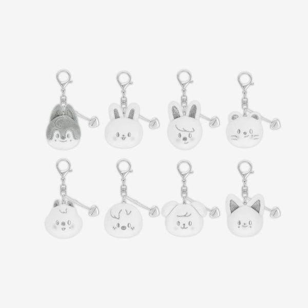 STRAY KIDS - DOMINATE : CELEBRATE OFFICIAL MERCH SKZOO FACE KEYRING SILVER VER.