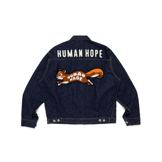 BTS J-HOPE X HUMAN MADE - HUMAN HOPE OFFICIAL MERCH DENIM WORK JACKET NAVY INDIGO