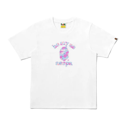 AESPA X BAPE - COLLEGE RELAXED FIT T-SHIRT WHITE