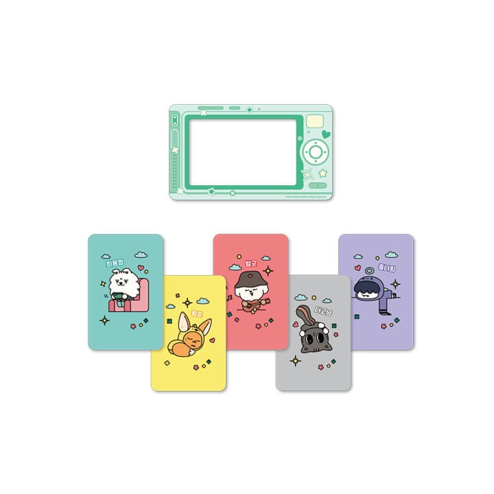 TXT - PPULBATU CAFE OFFICIAL MERCH RETRO MAGNET & PHOTOCARD SET