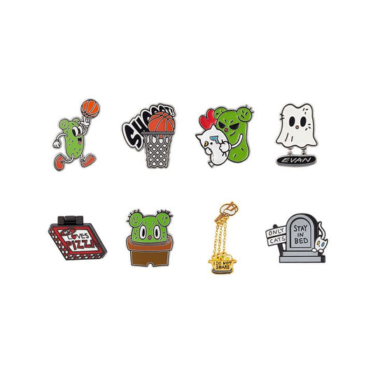 ENHYPEN - ARTIST MADE COLLECTION BY ENHYPEN OFFICIAL MERCH HEESEUNG EVAN'S CACTUS AND CAT BADGE COLLECTION