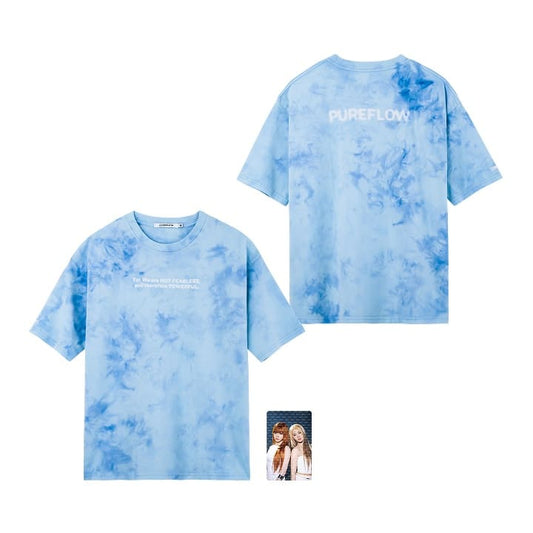 LE SSERAFIM - WORLD TOUR PUREFLOW IN JAPAN OFFICIAL MERCH TIE-DYE T-SHIRT (BLUE)