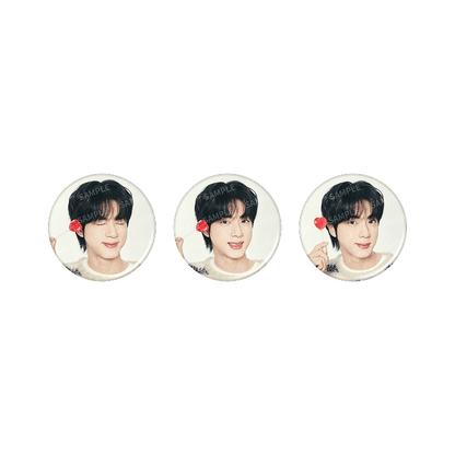BTS JIN - RUNSEOKJIN OFFICIAL MERCH CAN BADGE SET (PHOTO VER.)