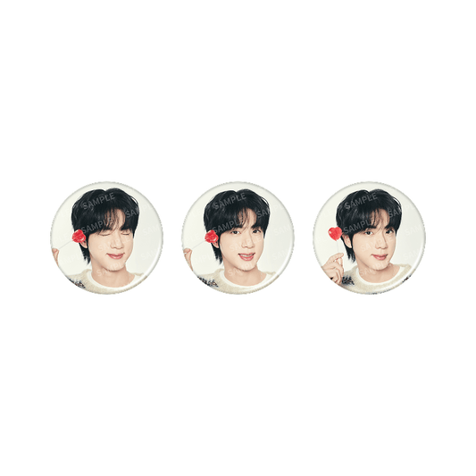 BTS JIN - RUNSEOKJIN OFFICIAL MERCH CAN BADGE SET (PHOTO VER.)