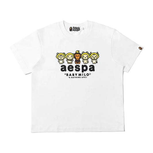 AESPA X BAPE - BABY MILO LEMONADE RELAXED FIT T-SHIRT WHITE