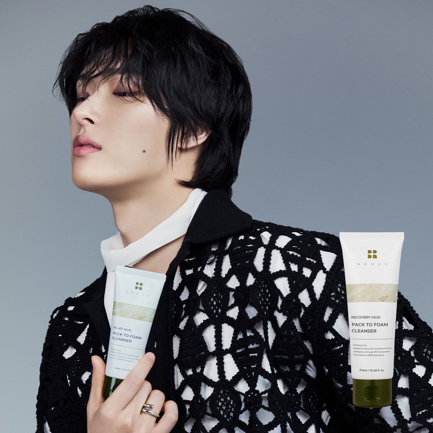 [ATEEZ PICK] BRMUD Recovery Mud Pack To Foam Cleanser 310ml