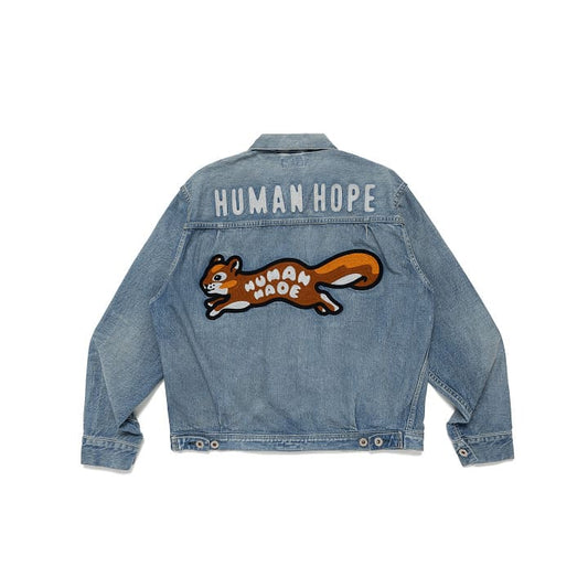 BTS J-HOPE X HUMAN MADE - HUMAN HOPE OFFICIAL MERCH DENIM WORK JACKET BLUE INDIGO