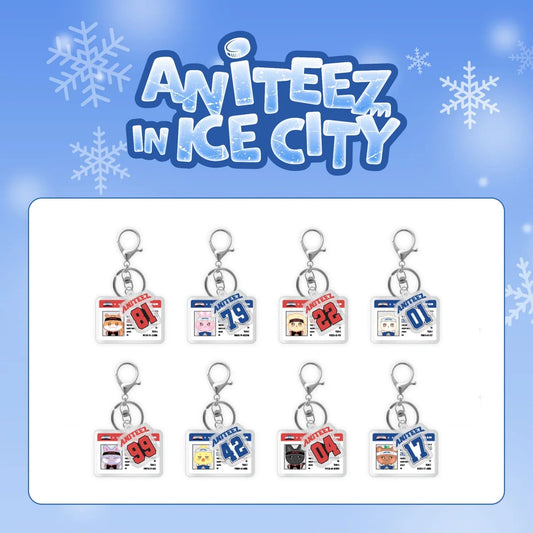 ATEEZ - ANITEEZ IN ICE CITY OFFICIAL MERCH HOCKEY PLAYER CARD ACRYLIC KEYRING