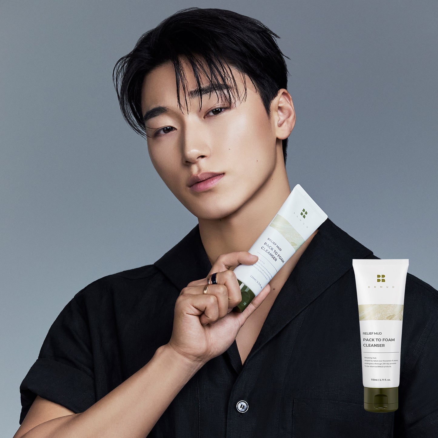 [ATEEZ PICK] BRMUD Relief Mud Pack To Foam Cleanser 110ml
