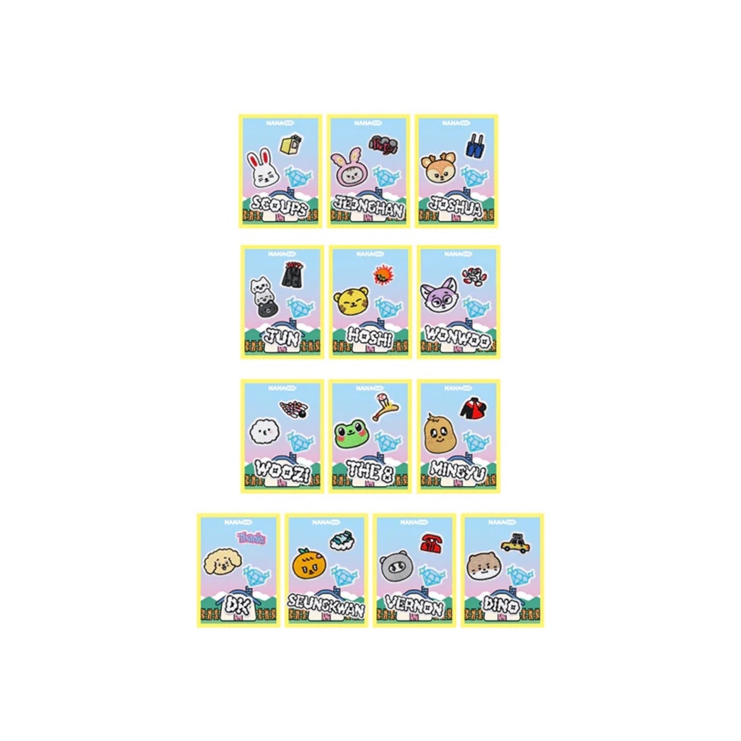 SEVENTEEN - NANA BNB WITH SEVENTEEN OFFICIAL MERCH VELCRO PATCH SET (4 PCS)