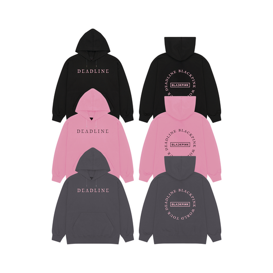 BLACKPINK - WORLD TOUR DEADLINE OFFICIAL MERCH BLACKPINK ROUND LOGO HOODIE