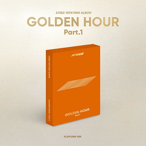 ATEEZ 10th Mini Album GOLDEN HOUR : PART.1 PLATFORM version. with QR Card, Image card, Photocards, Bookmark, Sticker.