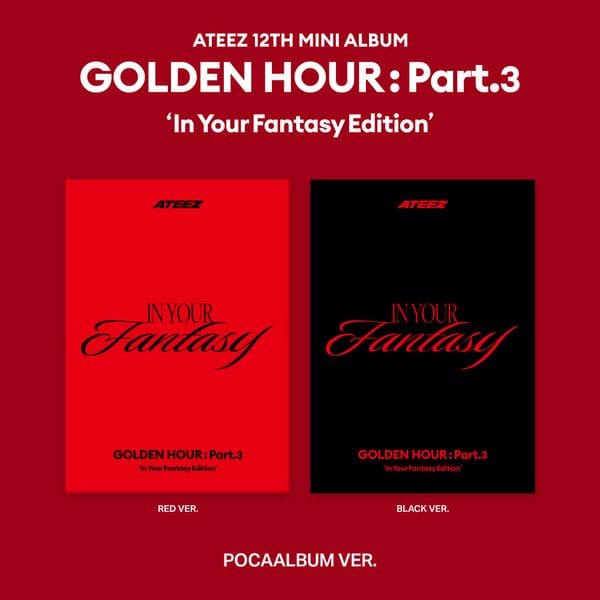 ATEEZ 12th Mini Album GOLDEN HOUR : PART.3 'In Your Fantasy Edition' POCAALBUM VER. with Photo stand, sticker, QR Card, Photocards, Image card, digital content