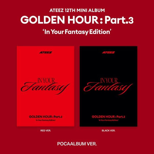 ATEEZ 12th Mini Album GOLDEN HOUR : PART.3 'In Your Fantasy Edition' POCAALBUM VER. with Photo stand, sticker, QR Card, Photocards, Image card, digital content