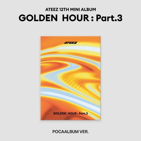 ATEEZ 12th Mini Album GOLDEN HOUR : PART.3 POCAALBUM VER. (MEMBER VERSION Selectable) with Photo stand, sticker, QR Card, Photocards, Image card, Polaroid.