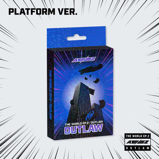ATEEZ 9th Mini Album THE WORLD EP.2 : OUTLAW Platform version with Sticker, QR Mini card, Photocards, Image cards, Poster.